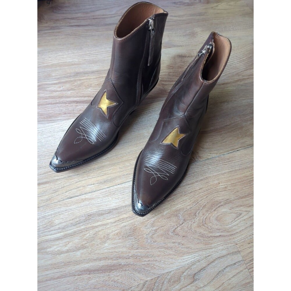 Golden Goose Western Golden Star Heeled Snip Toe Boots Womens 37 - Picture 6 of 13
